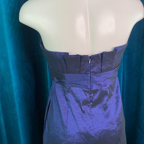 Jessica McClintok Strapless Bow Cocktail Dress Navy - Picture 9 of 9